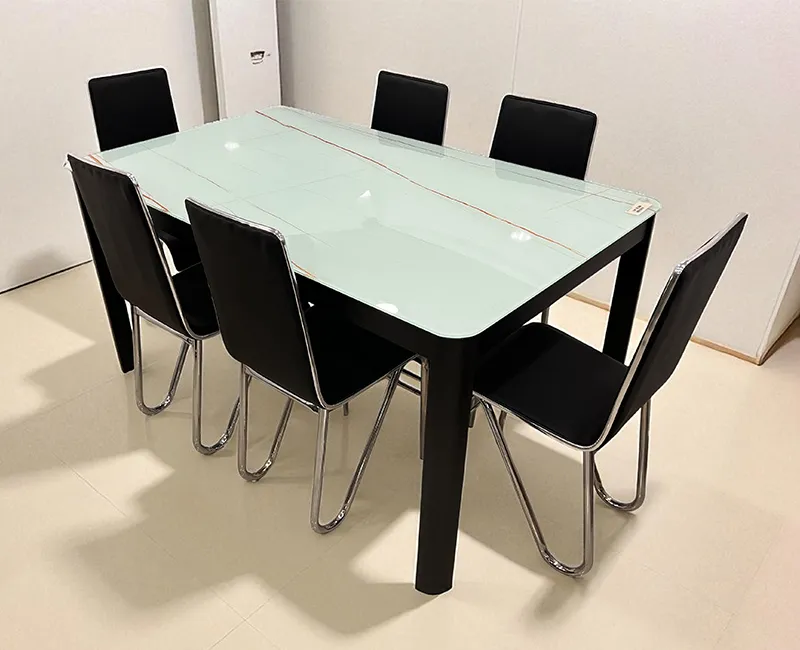 Miro White Glass Top Dining Set 6 Seater