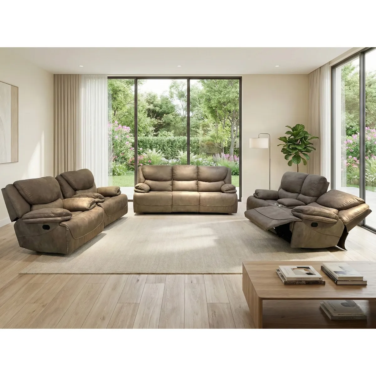 Modena Brown Recliner Sofa Set 7 Seater