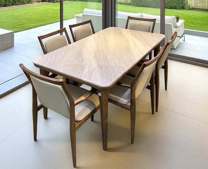 Vista Marble Dining Set 6 Seater